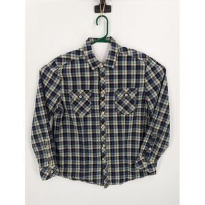 Jeremiah Vintage Workwear Men's Flannel Plaid Long Sleeve Button Up Shirt, L
